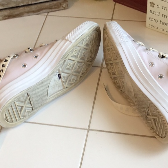 ‘Converse All Star’ Patent Leather Pink Gloss Ribbon Sneakers - Picture 6 of 8